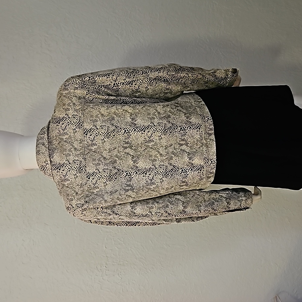 FATE Gray Python Snakeskin Faux Suede Button Down… - image 5